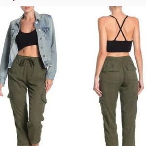 Anthropologie Sanctuary Lyocell Military Olive Green Cropped Cargo Pants